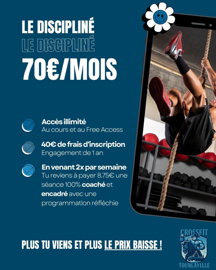 Meilleur prix abonnement CrossFit Cherbourg - Formule annuelle avec coaching illimité